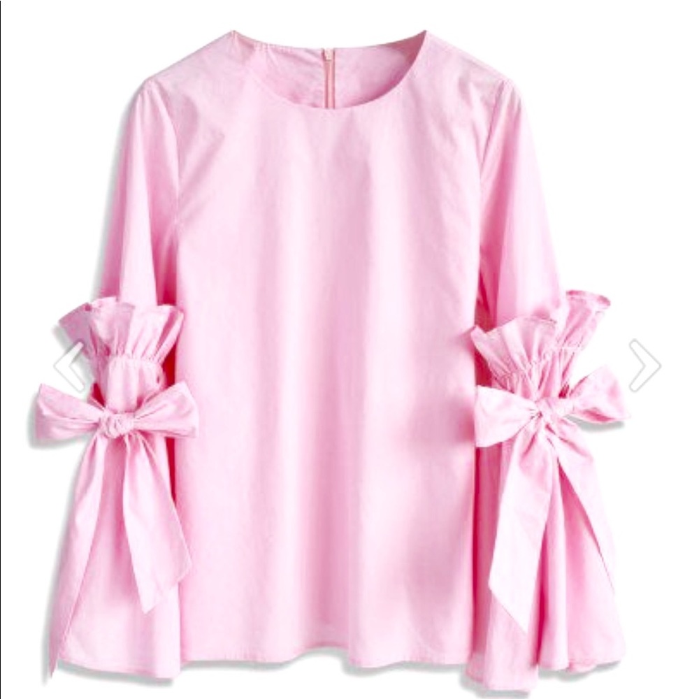 Cotton Candy Punk Trumpet Bow Sleeve Blouse S/M