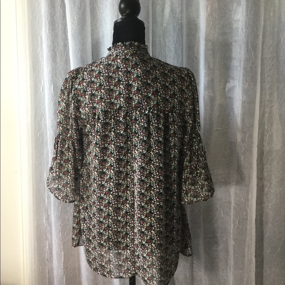 Sheer floral peasant top - Picture 4 of 5