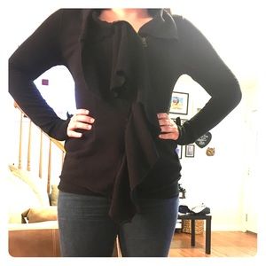 Free People Ruffle Sweatshirt Jacket