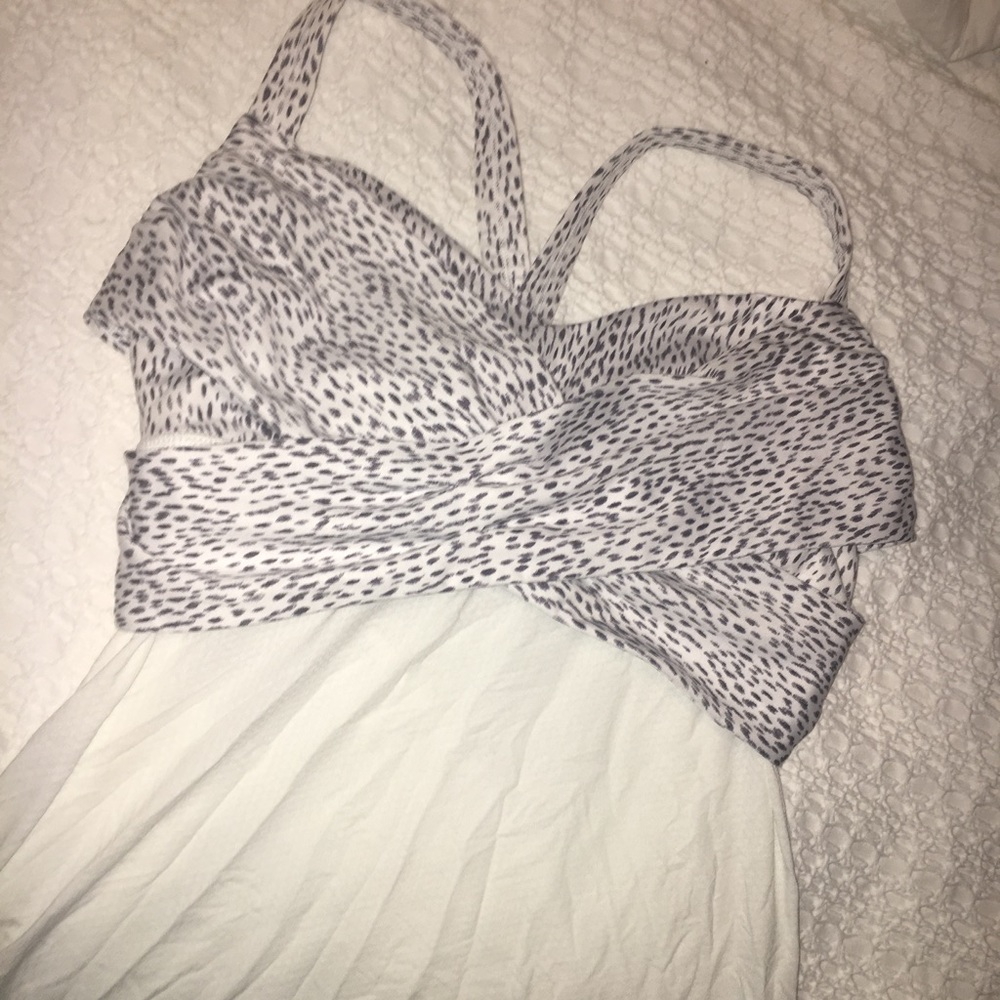 Lululemon White Spotted Tank Top