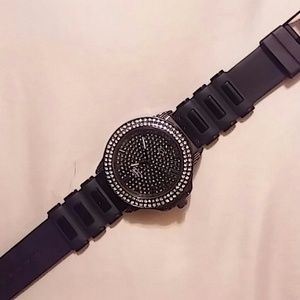 Mens Iced out techno pave watch