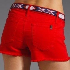 Joe's Jeans red cutoff shorts