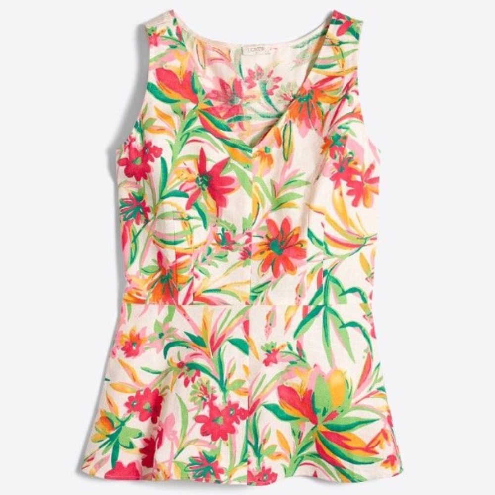 NWT JCrew linen cotton peplum top (size 2)