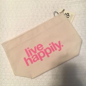 Dogeared "Live Happily" make up bag