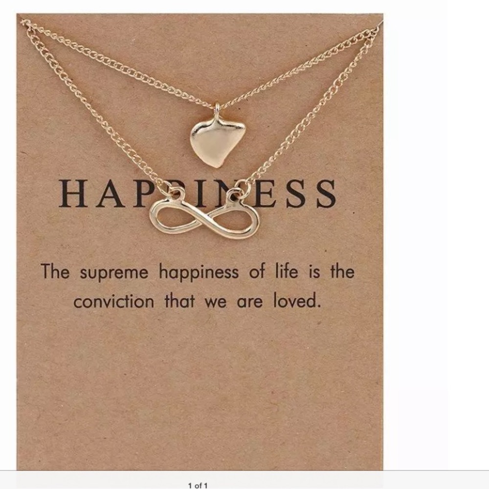 Sparkling Happiness Heart Love Infinity Necklace