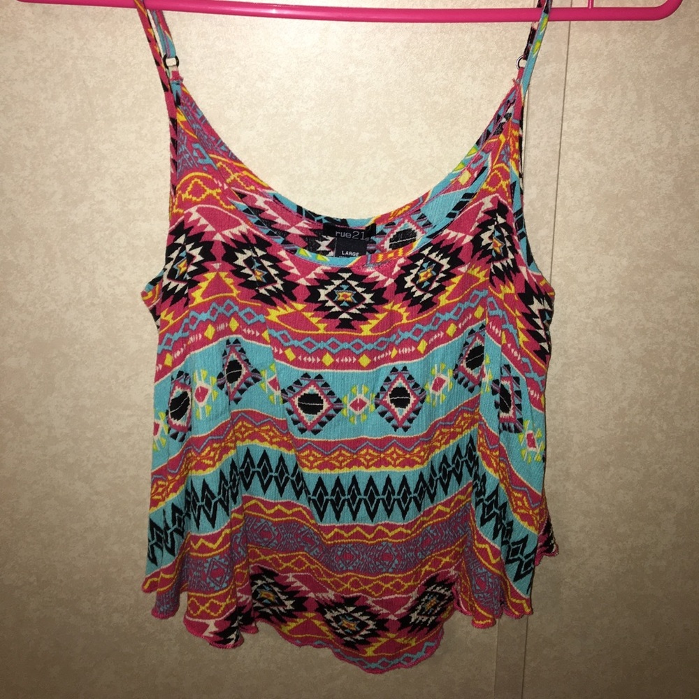 Aztec Print Crop Top