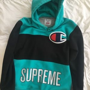 color block supreme hoodie