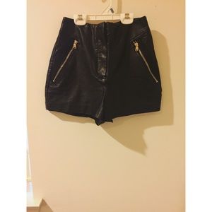Faux Leather High Waisted Shorts