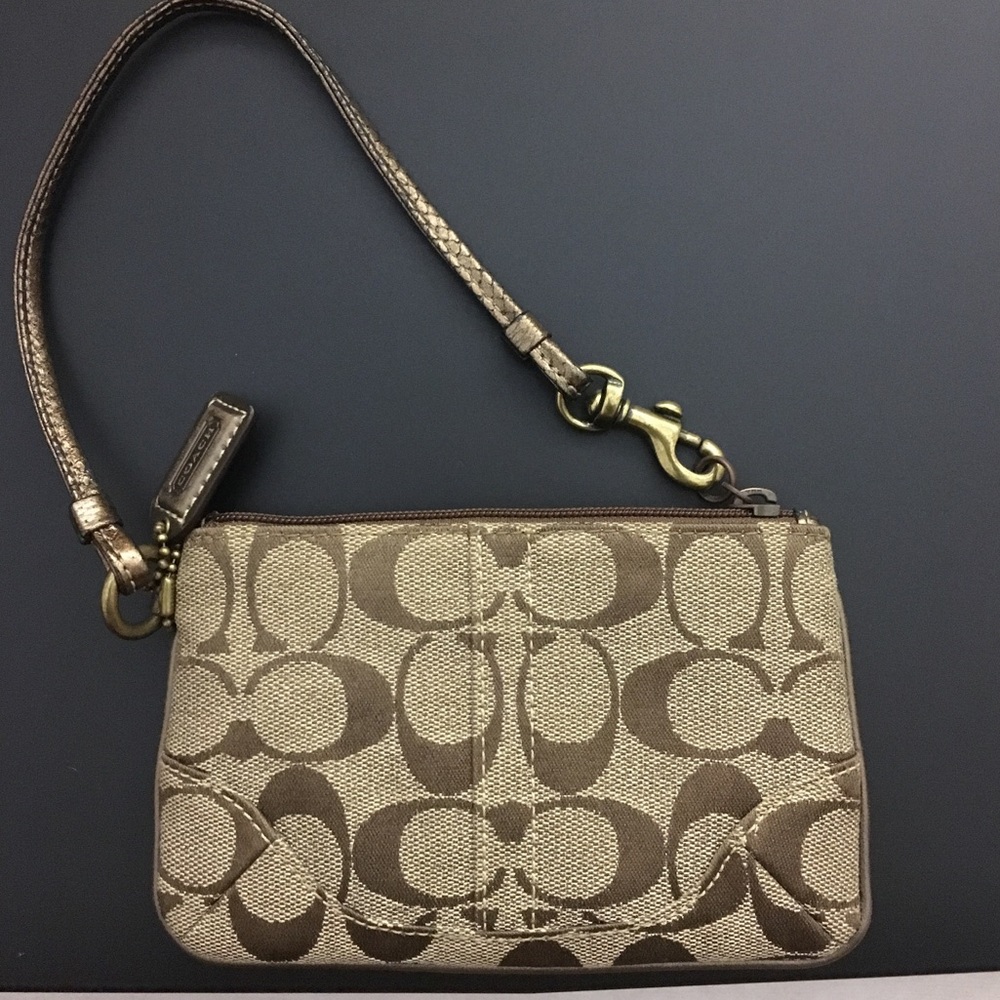 Coach wristlets in Metallic Bronze