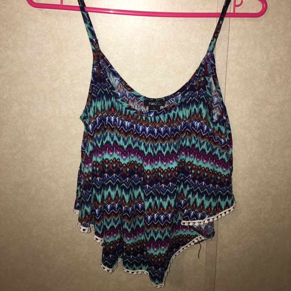 Crop Top With PomPom Trim