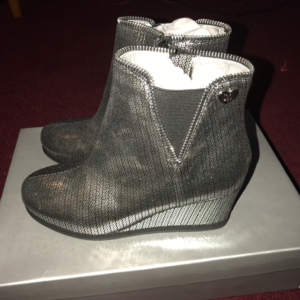 Stuart Weitzman Silver Ankle Boot