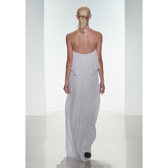 'Cait' Chiffon Halter Gown NOUVELLE AMSALE indigo - Picture 2 of 2