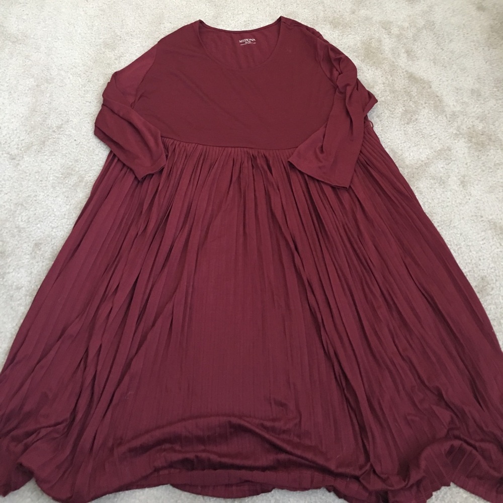 3/4 sleeve flowy knee length dress