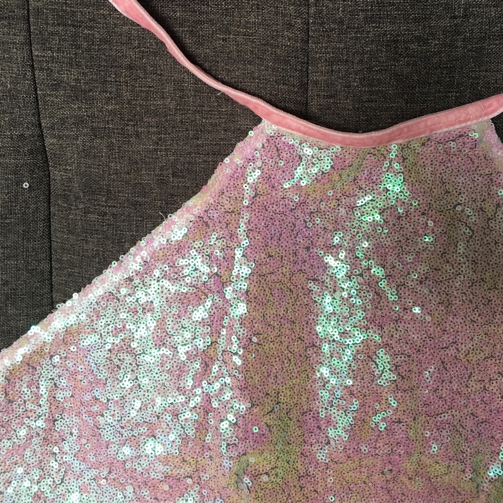 Pink multi colored rave top