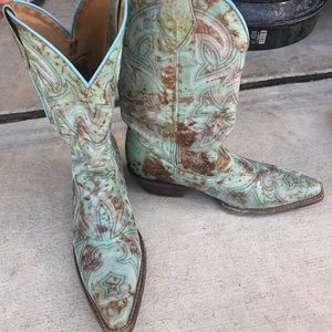Turquoise cowboy boots