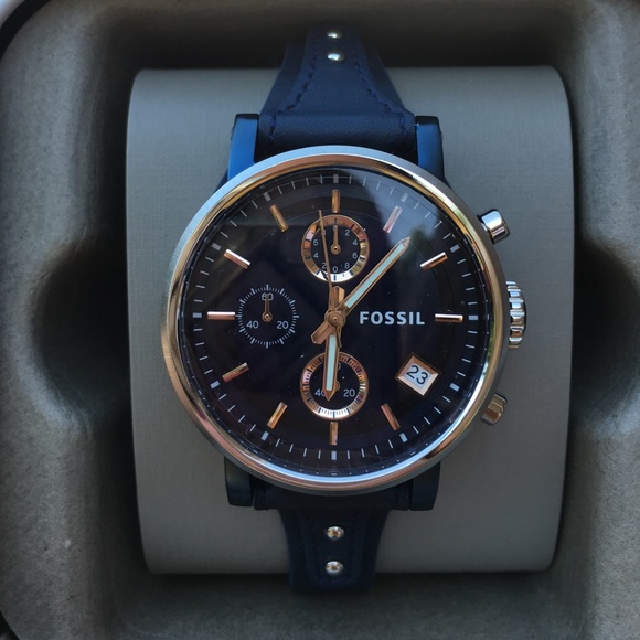 Fossil Perfect Boyfriend Watch Blue Top 