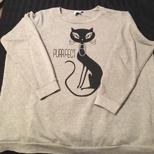 ASOS Curve Purrfect kitty sweatshirt