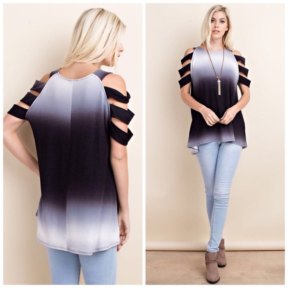boutique Tops - 🦋Stunning ombré boutique ladder arm tunic