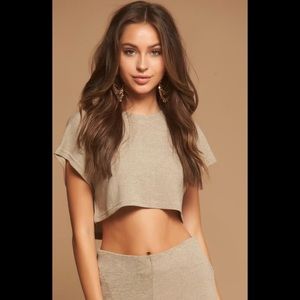 Nude Crop Top & Pants Set