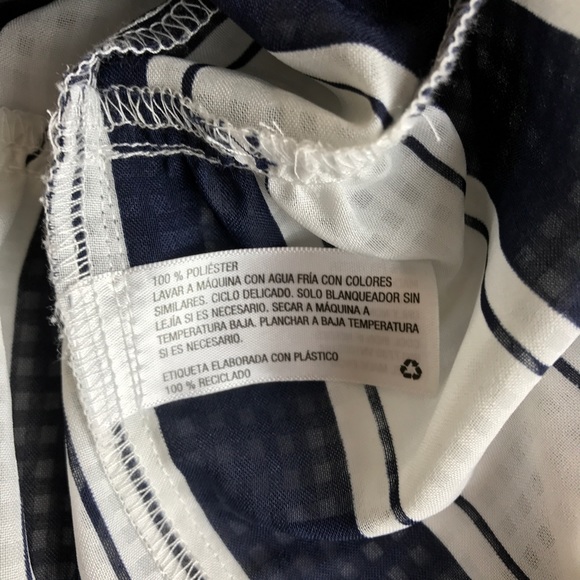 Merona Sheer Navy Striped Blouse - Picture 6 of 6