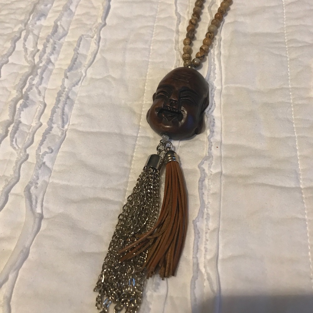 Buddha wooden necklace