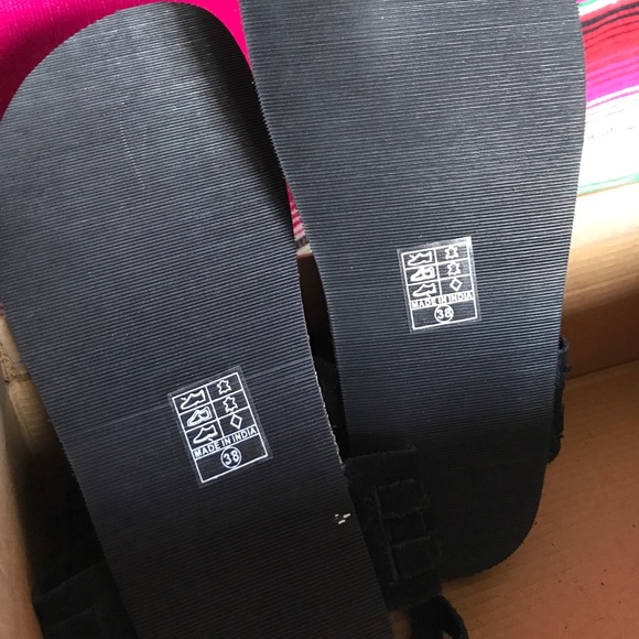 FP Suede Ankle Tie Metal Ring Sandals - Picture 8 of 8