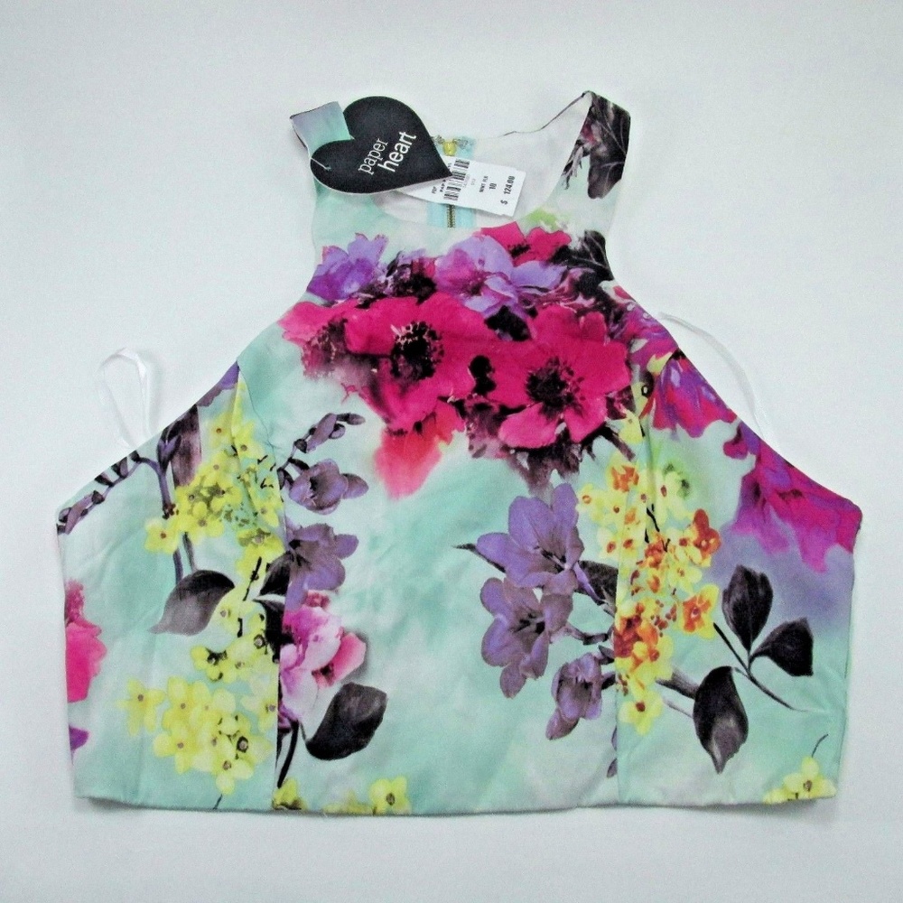 Mint floral halter top size Medium