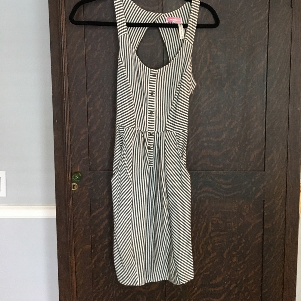 O'Neill gray and cream colored striped dress