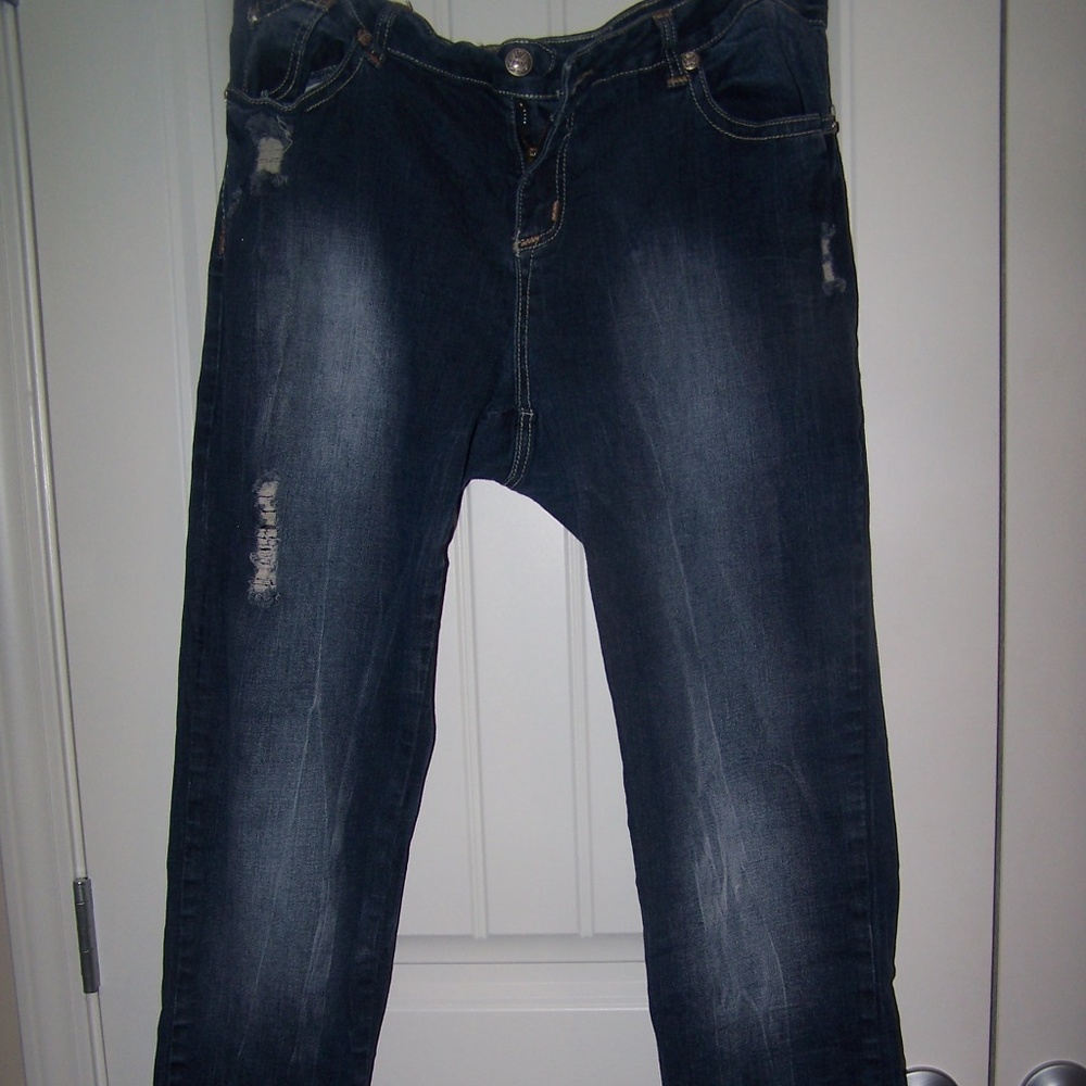 PLUS SIZE HIGHLY DISTRESSED SKINNY JEANS