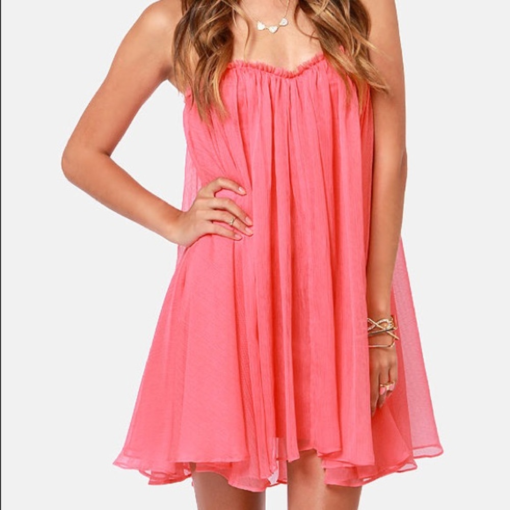 Lulus Blaque Label ANTHOLOGY STRAPLESS CORAL DRESS