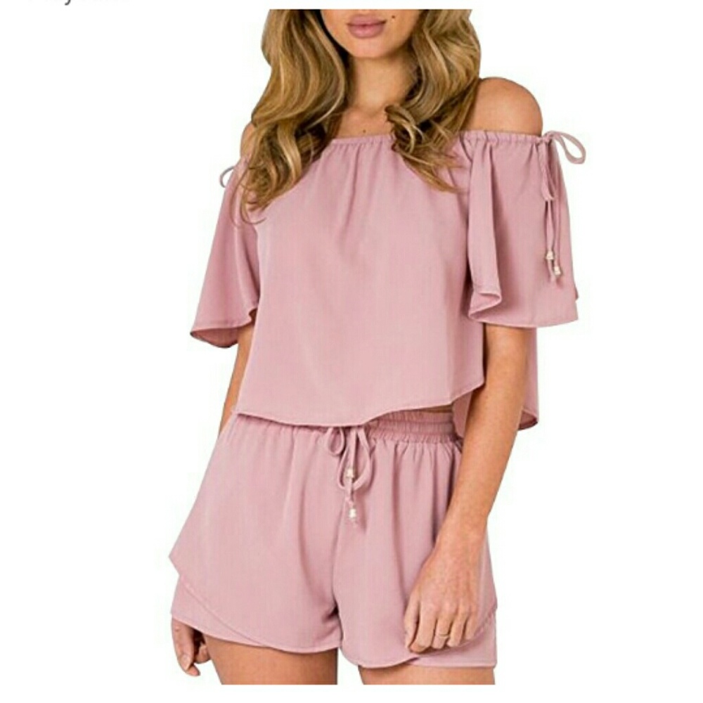 Two piece off the shoulder outfit