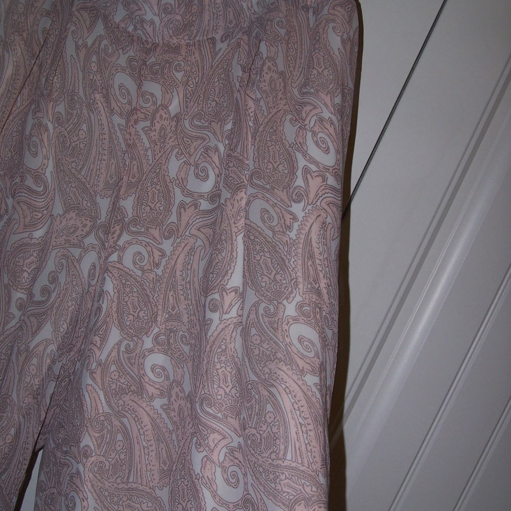 PLUS PAISLEY WIDE LEG DRESS PANTS