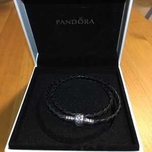 Authentic PANDORA leather bracelet