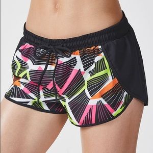 Geo Print/Black Carrie Running Shorts