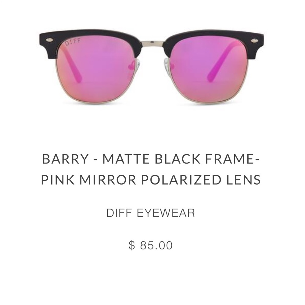 Diff Eyewear Barry pink mirrored sunglasses