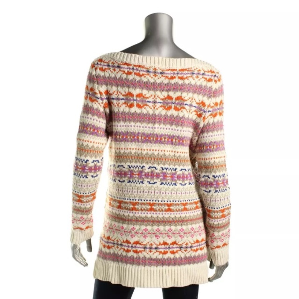 NWT RALPH LAUREN MULTI COLORED TUNIC SWEATER SZ L - Picture 2 of 4