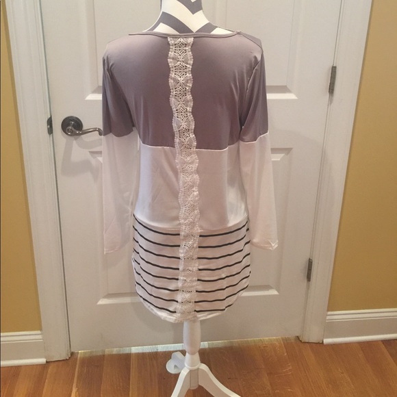 Back lace color top long sleeve from the US New! - Picture 6 of 8