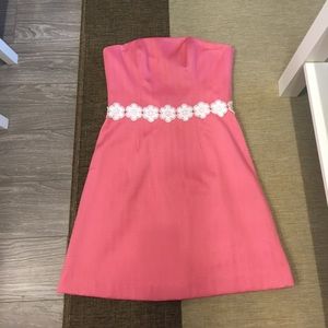 Skirting Around Pink Strapless dress with lace