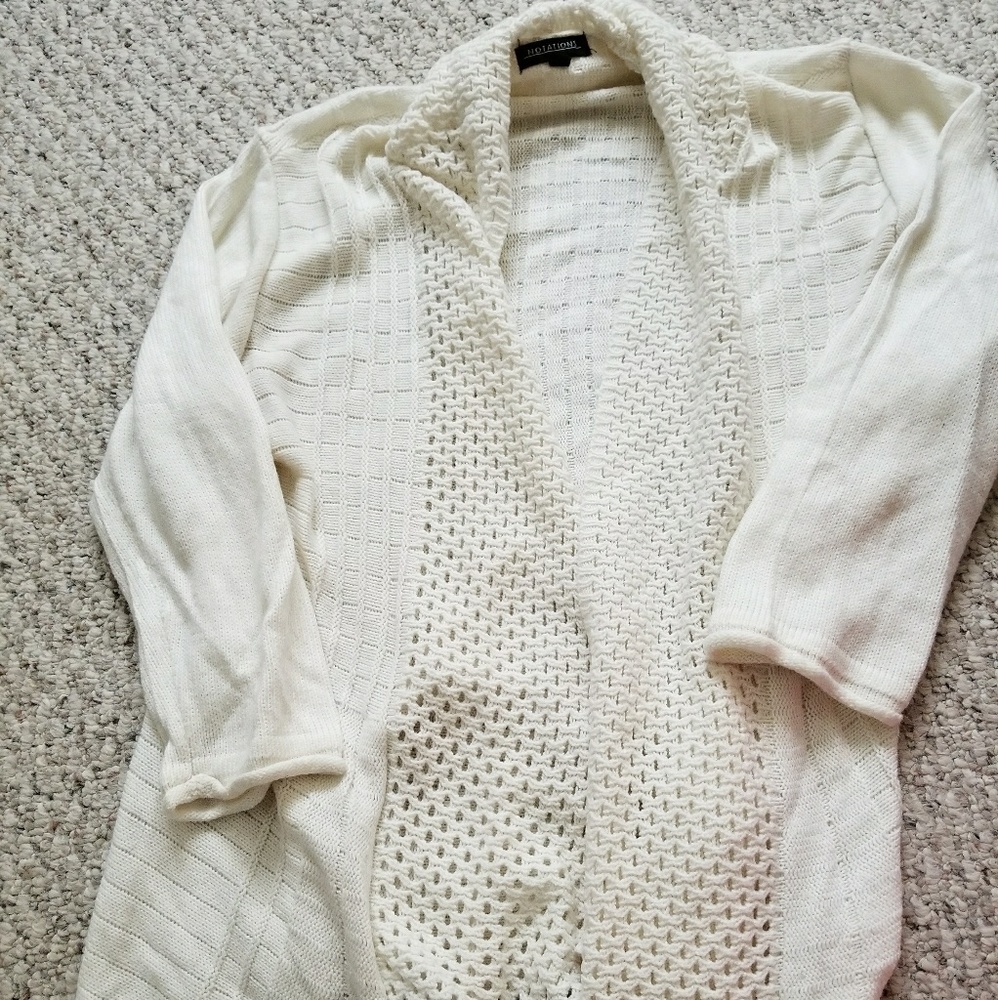 Long white cardigan
