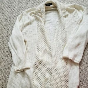 Long white cardigan