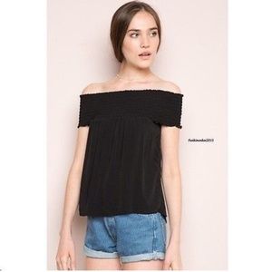 Brandy Melville Black Off The Shoulder Top