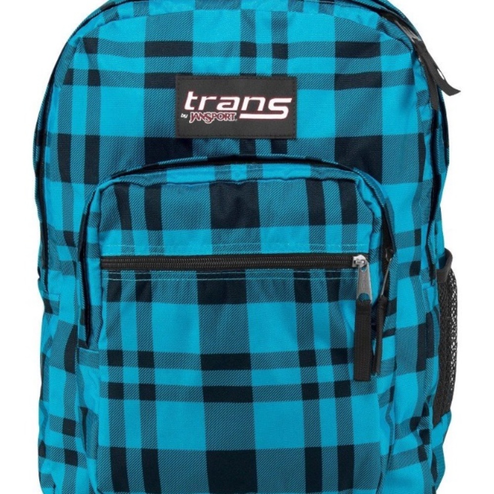 CLEAR OUT SALE Blue plaid Trans Jansport Backpack