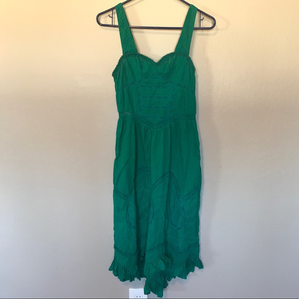 FREE PEOPLE emerald midi dress 🌲