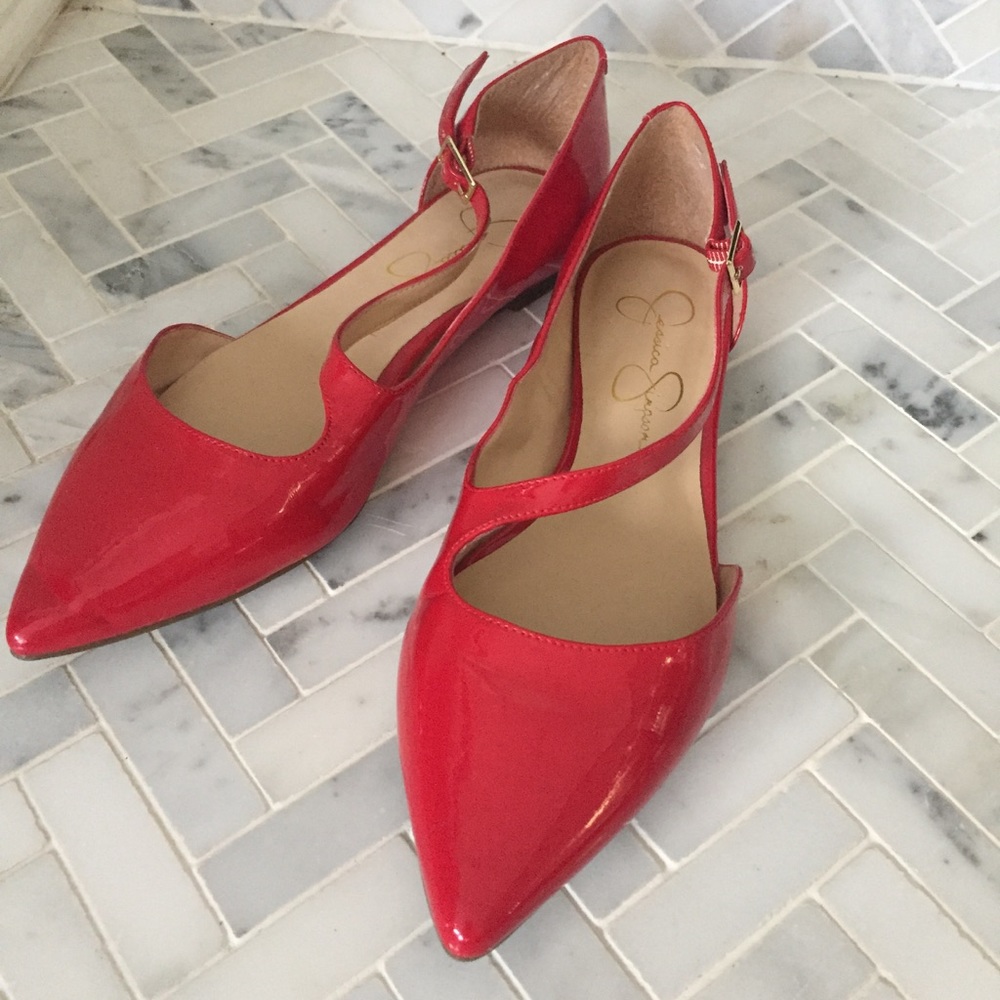 Red Jessica Simpson flats size 9