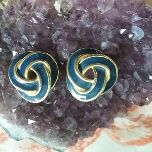 Vintage navy blue and gold  colored