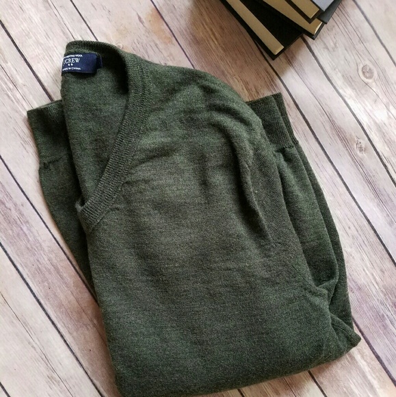 J. Crew Factory Other - Green Merino Wool V-neck Sweater