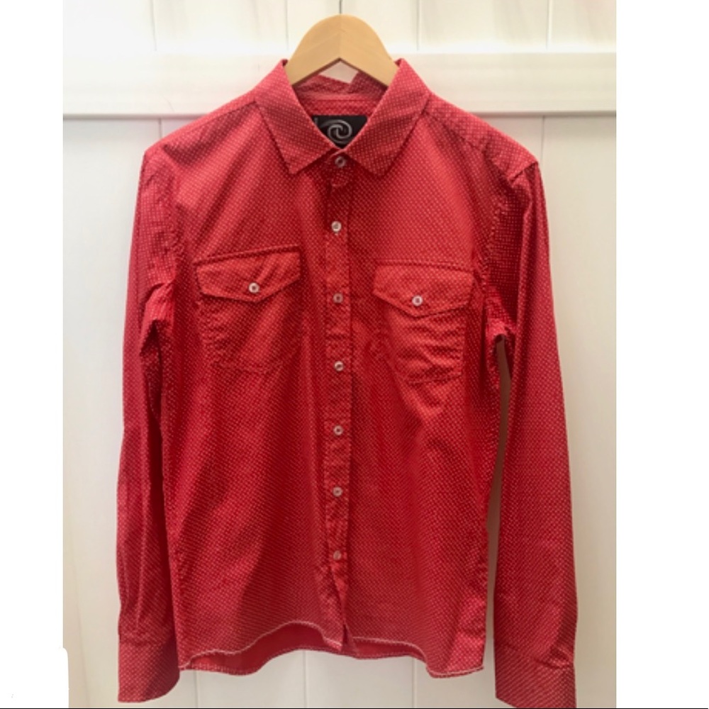 Men's Red and White print shirt