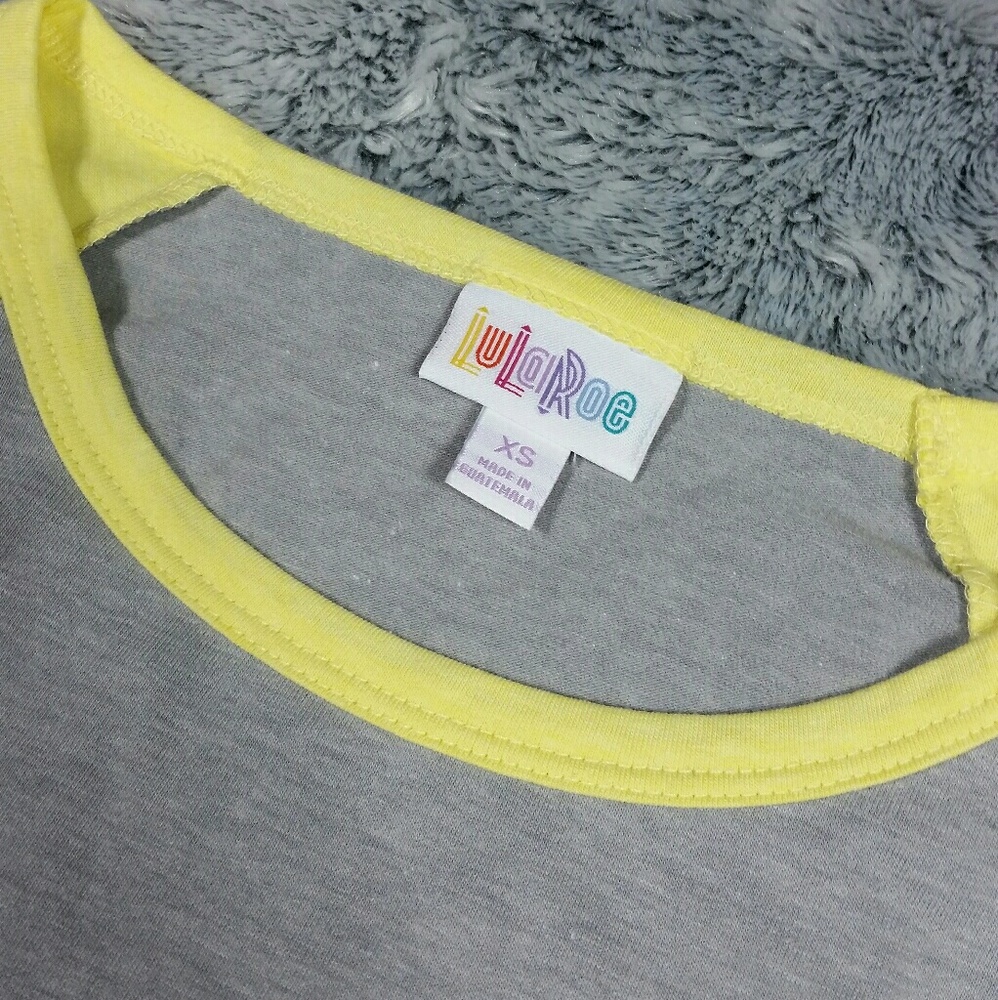 SOLD NWT LuLaRoe Julia Dress Gray & Yellow - Picture 3 of 4