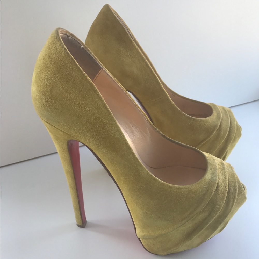Christian Louboutin 36.5 suede platform heels