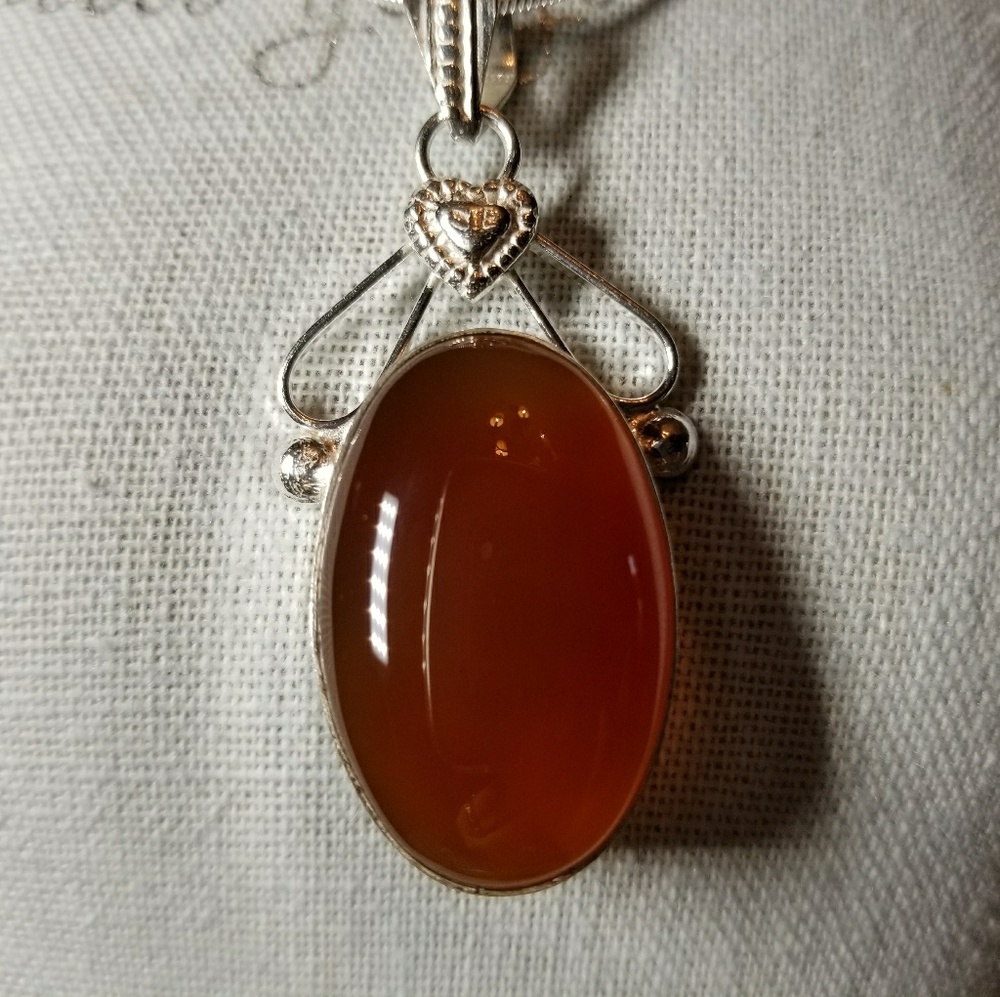 Red Onyx Natural Gemstone Pendant Necklace
